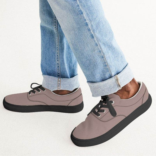 Medium-Light Neutral Red Men's Canvas Sneakers (R-NE-ML) - Man CloseUp