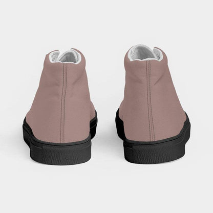 Medium-Light Neutral Red Women's High-Top Canvas Sneakers (R-NE-ML) - Back