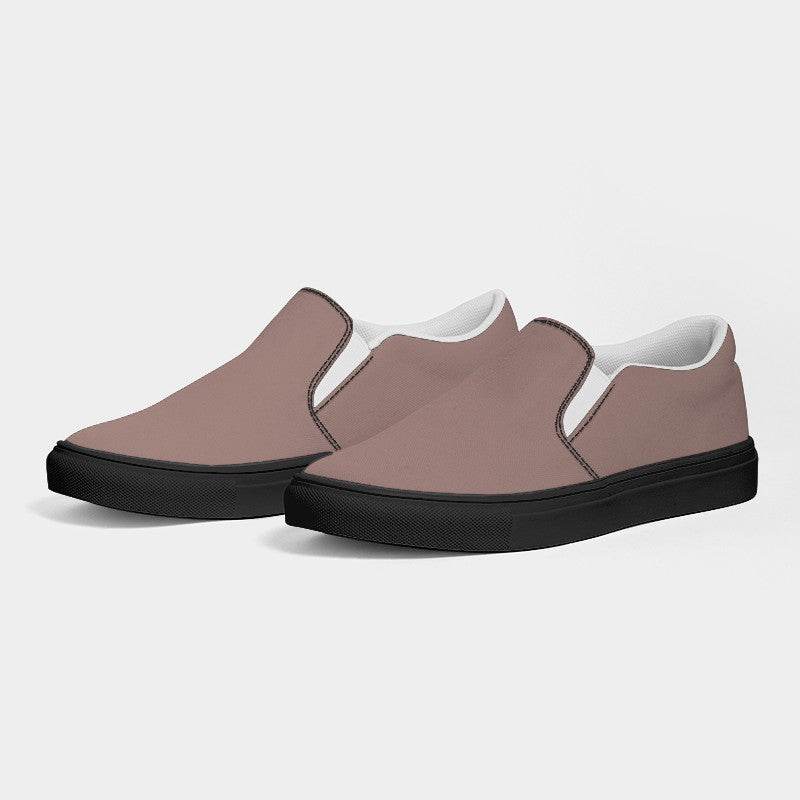 Medium-Light Neutral Red Women's Slip-On Canvas Sneakers (R-NE-ML) - Side 3