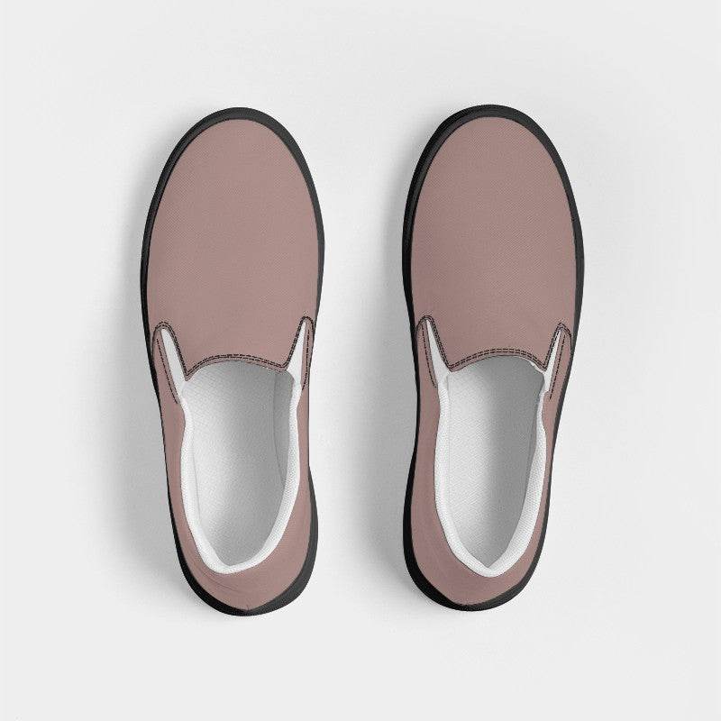 Medium-Light Neutral Red Women's Slip-On Canvas Sneakers (R-NE-ML) - Top