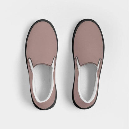 Medium-Light Neutral Red Women's Slip-On Canvas Sneakers (R-NE-ML) - Top