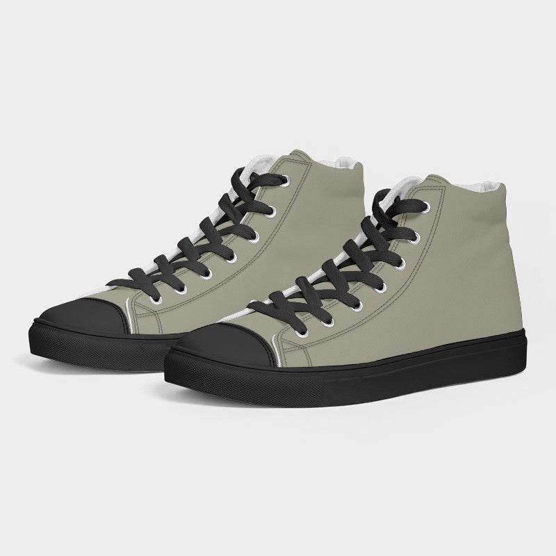 Medium-Light Neutral Yellow Women's High-Top Canvas Sneakers (LY2-NE-ML) - Side 3