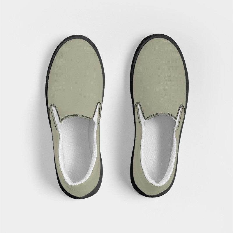 Medium-Light Neutral Yellow Women's Slip-On Canvas Sneakers (LY2-NE-ML) - Top