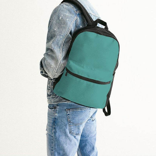 Medium Blue-Green Canvas Backpack (CBG3-ME-ME) - Man Back CloseUp