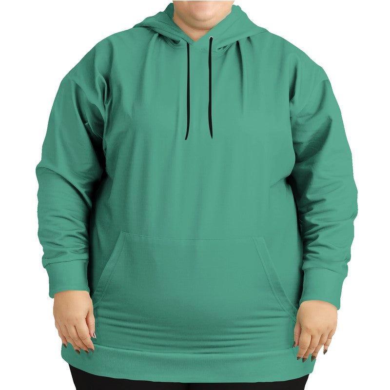 Medium Blue-Green Hoodie PLUS (BGG1-ME-ME) - Woman Front PLUS