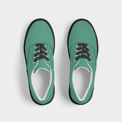 Medium Blue-Green Men's Canvas Sneakers (BGG1-ME-ME) - Top
