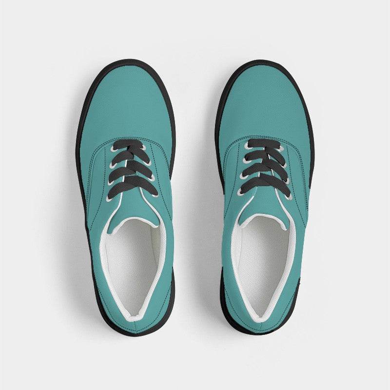 Medium Blue-Green Men's Canvas Sneakers (CBG2-ME-ME) - Top