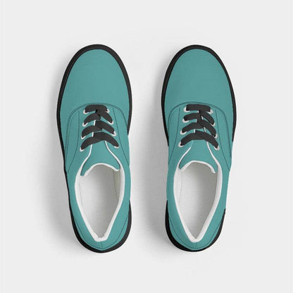 Medium Blue-Green Men's Canvas Sneakers (CBG2-ME-ME) - Top
