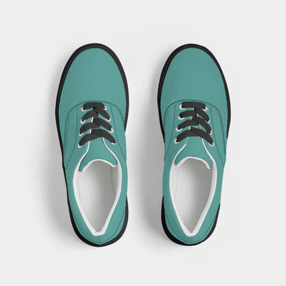 Medium Blue-Green Men's Canvas Sneakers (CBG3-ME-ME) - Top
