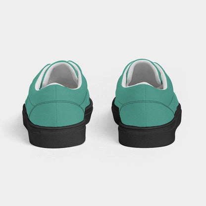 Medium Blue-Green Women's Canvas Sneakers (BG-ME-ME) - Back