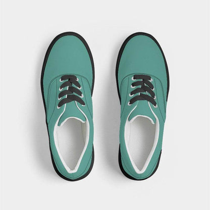 Medium Blue-Green Women's Canvas Sneakers (BG-ME-ME) - Top
