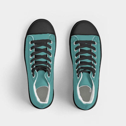 Medium Blue-Green Women's High-Top Canvas Sneakers (CBG2-ME-ME) - Top