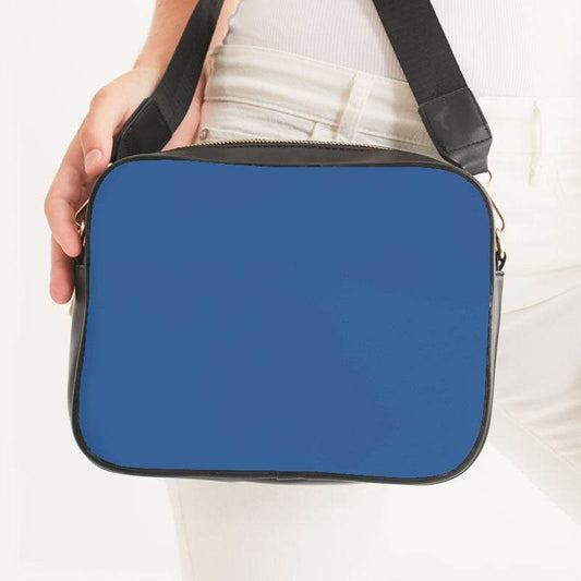 Medium Blue Crossbody Bag (IB2-ME-ME) - Woman Front CloseUp
