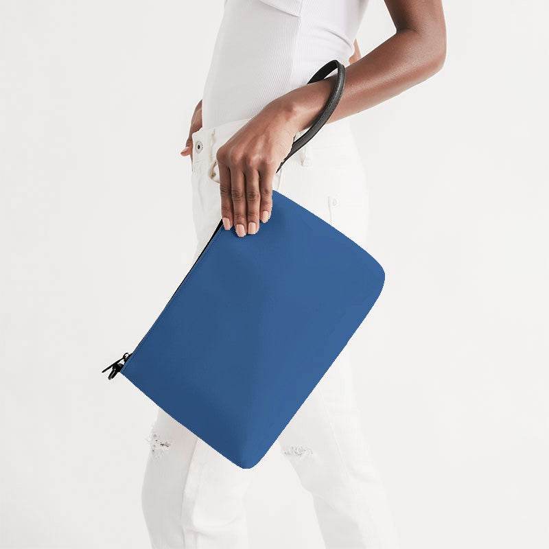 Medium Blue Zip Pouch (IB2-ME-ME) - Side Holding