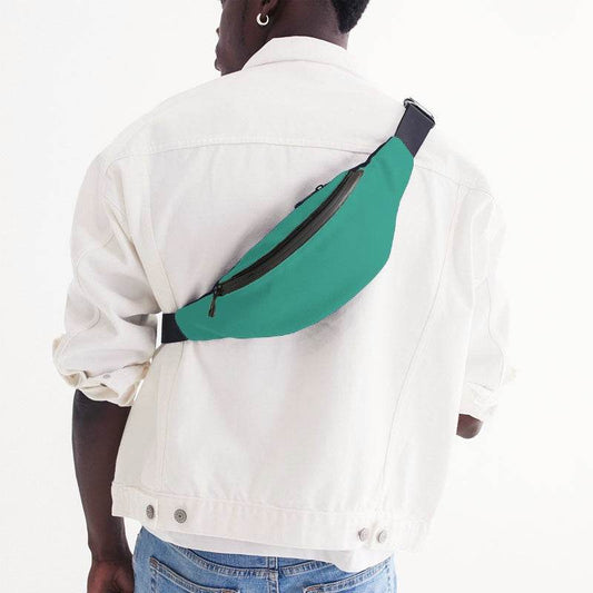 Medium Clear Blue-Green Belt Bag (BG-CL-ME) - Man Back