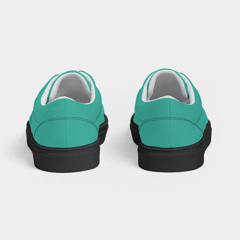 Medium Clear Blue-Green Men's Canvas Sneakers (BG-CL-ME) - Back