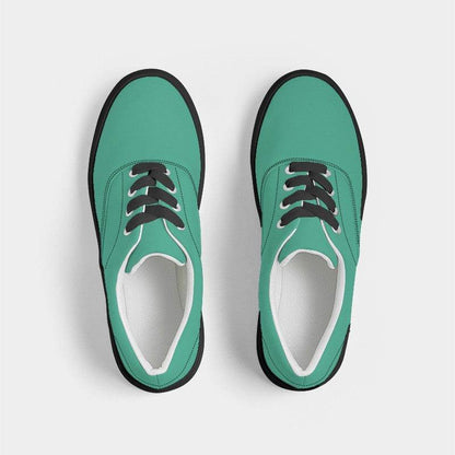 Medium Clear Blue-Green Men's Canvas Sneakers (BGG1-CL-ME) - Top