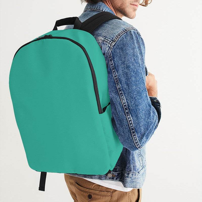 Medium Clear Blue-Green Waterproof Backpack (BG-CL-ME) - Man CloseUp