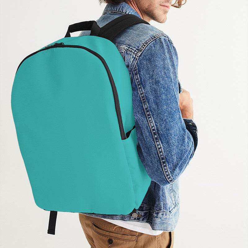 Medium Clear Blue-Green Waterproof Backpack (CBG2-CL-ME) - Man CloseUp