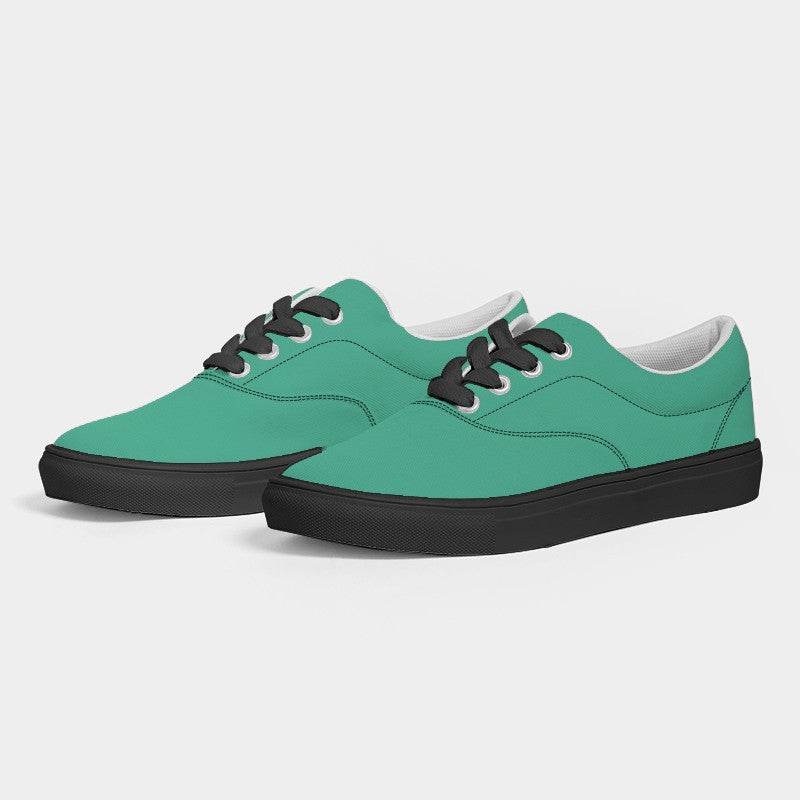 Medium Clear Blue-Green Women's Canvas Sneakers (BGG1-CL-ME) - Side 3