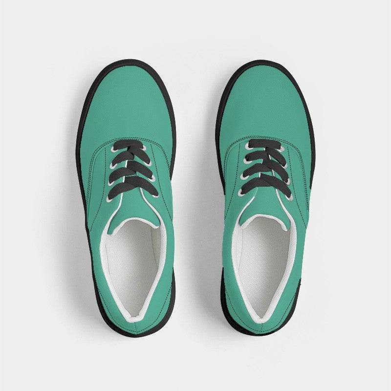 Medium Clear Blue-Green Women's Canvas Sneakers (BGG1-CL-ME) - Top