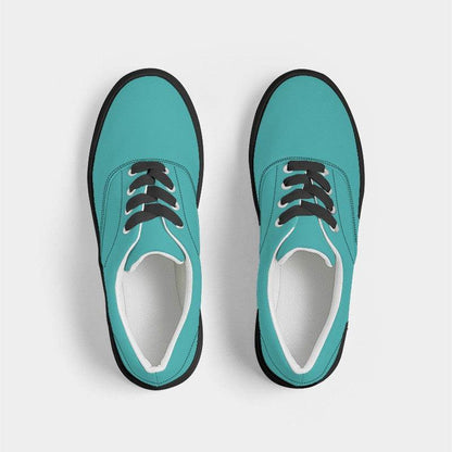 Medium Clear Blue-Green Women's Canvas Sneakers (CBG2-CL-ME) - Top