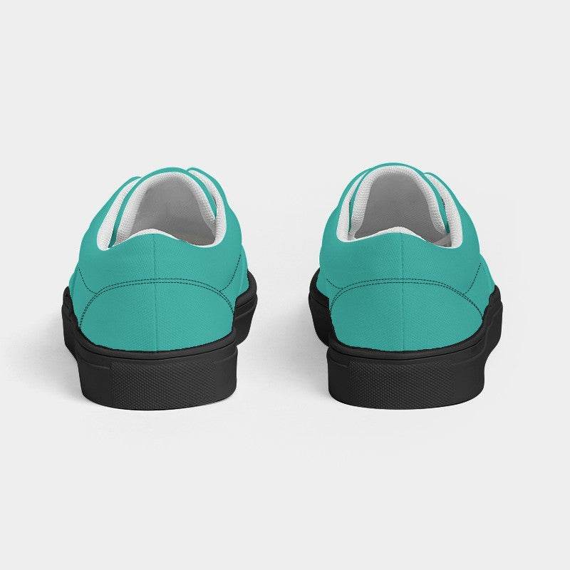 Medium Clear Blue-Green Women's Canvas Sneakers (CBG3-CL-ME) - Back