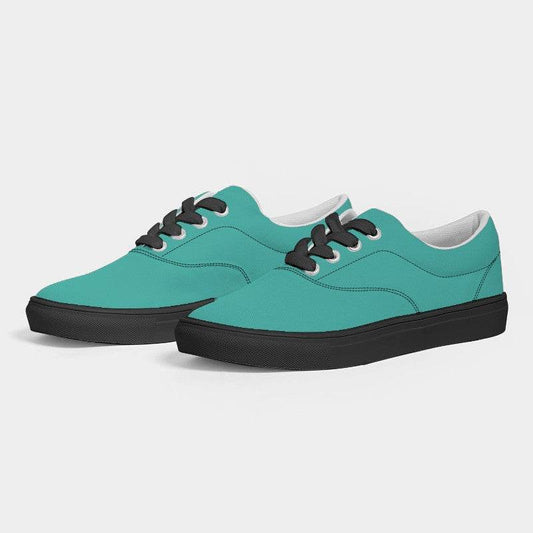 Medium Clear Blue-Green Women's Canvas Sneakers (CBG3-CL-ME) - Side 3