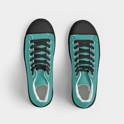 Medium Clear Blue-Green Women's High-Top Canvas Sneakers (CBG3-CL-ME) - Top