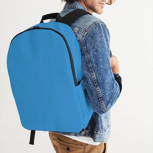 Medium Clear Blue Waterproof Backpack (B-CL-ME) - Man CloseUp