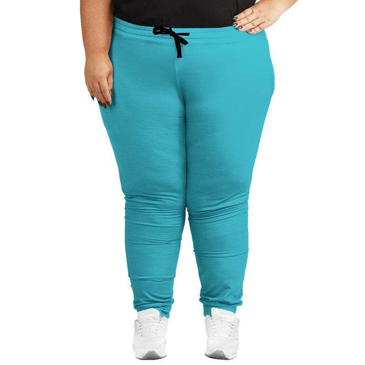 Medium Clear Cyan Joggers PLUS (C-CL-ME) - Woman Front PLUS