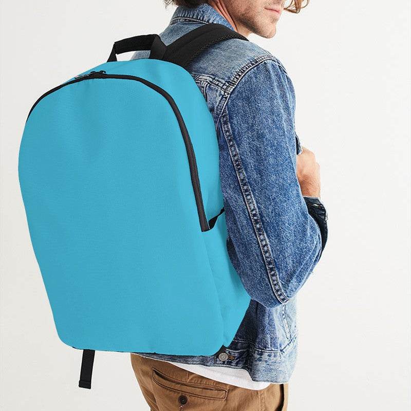 Medium Clear Cyan Waterproof Backpack (BC3-CL-ME) - Man CloseUp