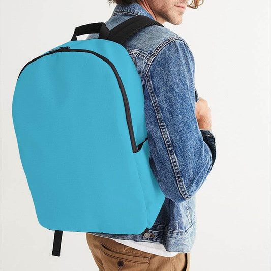 Medium Clear Cyan Waterproof Backpack (BC3-CL-ME) - Man CloseUp