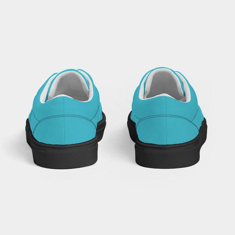 Medium Clear Cyan Women's Canvas Sneakers (C-CL-ME) - Back