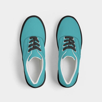 Medium Clear Cyan Women's Canvas Sneakers (CBG1-CL-ME) - Top