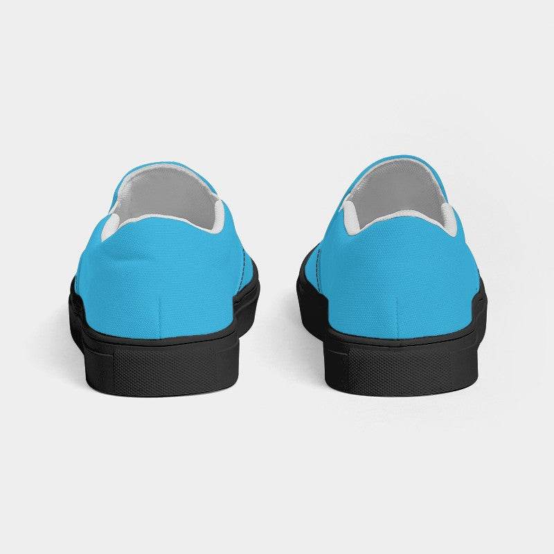 Medium Clear Cyan Women's Slip-On Canvas Sneakers (BC2-CL-ME) - Back