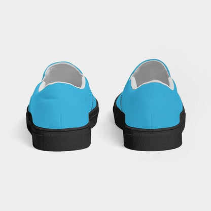 Medium Clear Cyan Women's Slip-On Canvas Sneakers (BC2-CL-ME) - Back