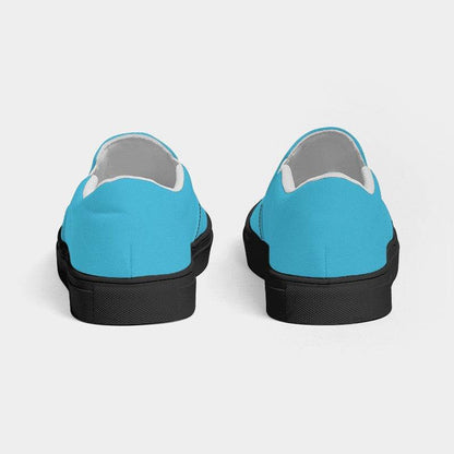 Medium Clear Cyan Women's Slip-On Canvas Sneakers (BC3-CL-ME) - Back