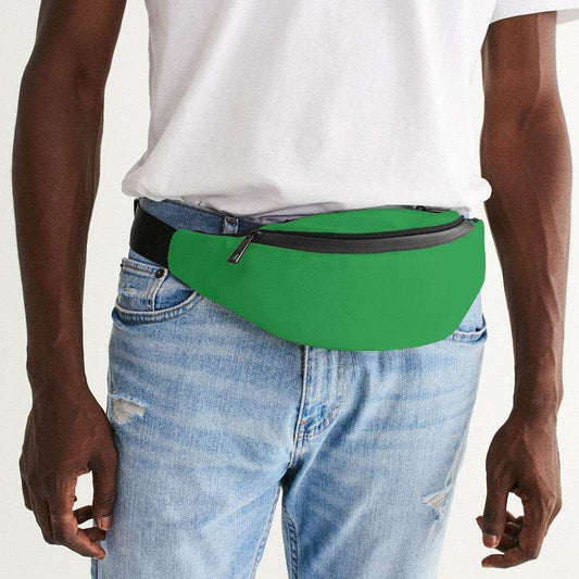 Medium Clear Green Belt Bag (G-CL-ME) - Man Front CloseUp