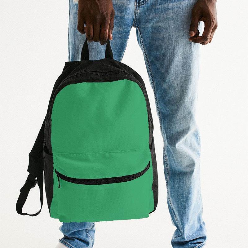 Medium Clear Green Canvas Backpack (BGG3-CL-ME) - Man Holding
