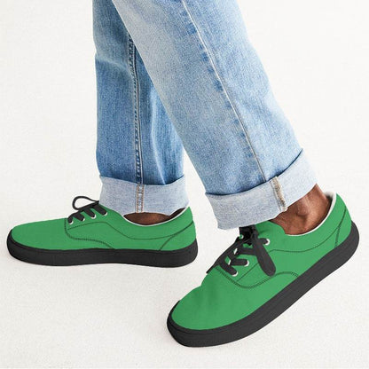 Medium Clear Green Men's Canvas Sneakers (G-CL-ME) - Man CloseUp