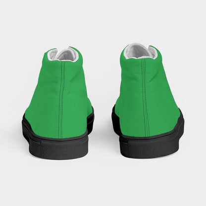 Medium Clear Green Men's High-Top Canvas Sneakers (G-CL-ME) - Back
