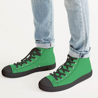 Medium Clear Green Men's High-Top Canvas Sneakers (G-CL-ME) - Man CloseUp