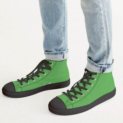 Medium Clear Green Men's High-Top Canvas Sneakers (GL1-CL-ME) - Man CloseUp