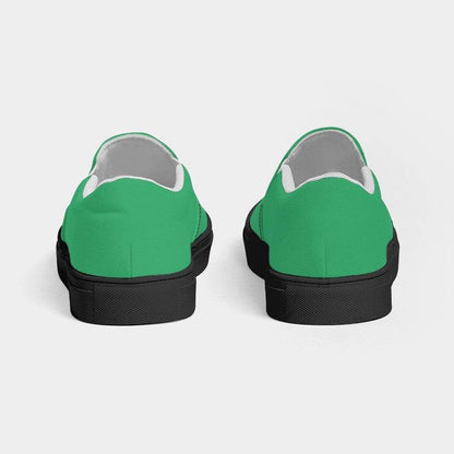Medium Clear Green Men's Slip-On Canvas Sneakers (BGG3-CL-ME) - Back