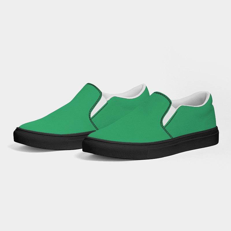 Medium Clear Green Men's Slip-On Canvas Sneakers (BGG3-CL-ME) - Side 3