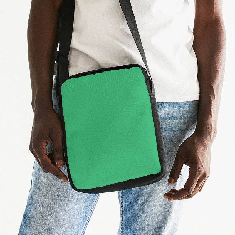 Medium Clear Green Messenger Pouch (BGG3-CL-ME) - Man Front CloseUp