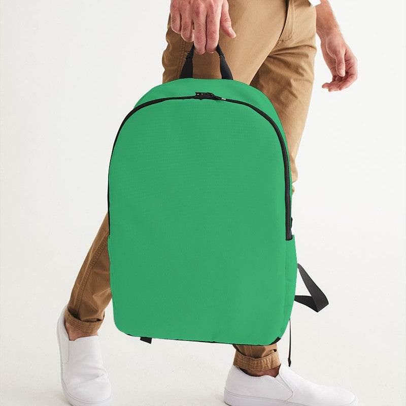 Medium Clear Green Waterproof Backpack (BGG3-CL-ME) - Man Holding CloseUp