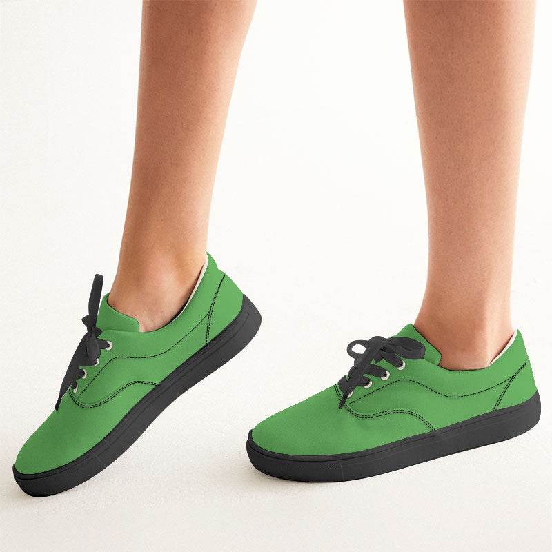Medium Clear Green Women's Canvas Sneakers (GL1-CL-ME) - Woman CloseUp