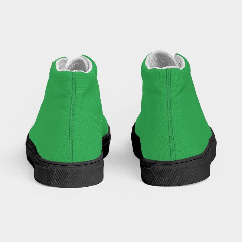 Medium Clear Green Women's High-Top Canvas Sneakers (G-CL-ME) - Back